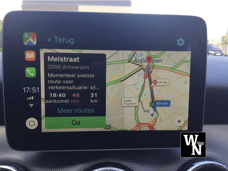 Google Maps in Apple CarPlay (WhatsNext)