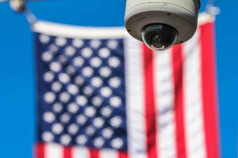 flag usa controls security camera